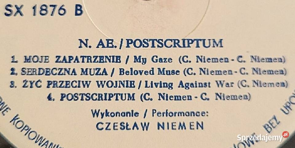 Czesław Niemen Postscriptum płyta winylowa z kujawsko-pomorskie
