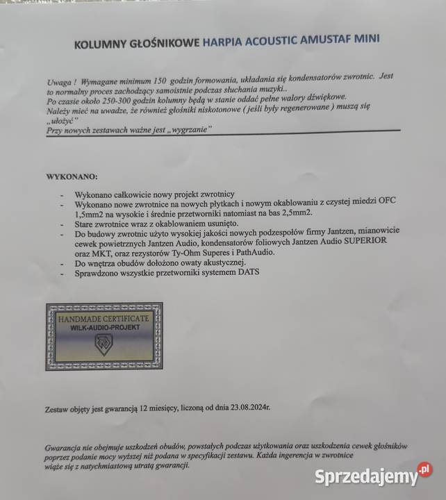 Kolumny Amstaff Mini firmy Harpia Acoustics Siemianowice Śląskie