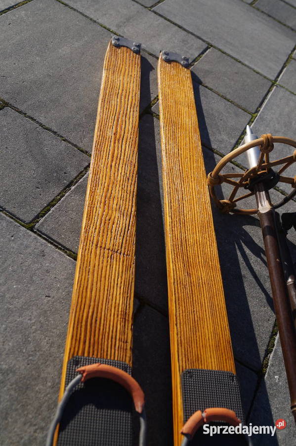 Stare narty jesionowe 180 kijki w komplecie Pozostałe Pruchnik
