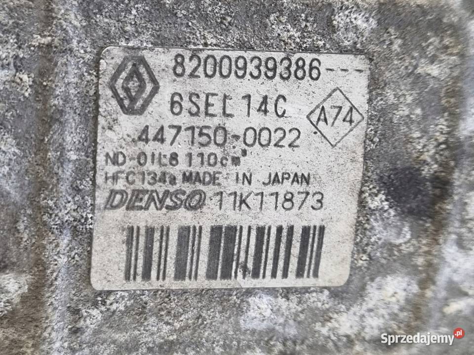 SPRĘŻARKA KLIMATYZACJI Renault Megane III 16 16V Kompresory klimatyzacji Chełm sprzedam