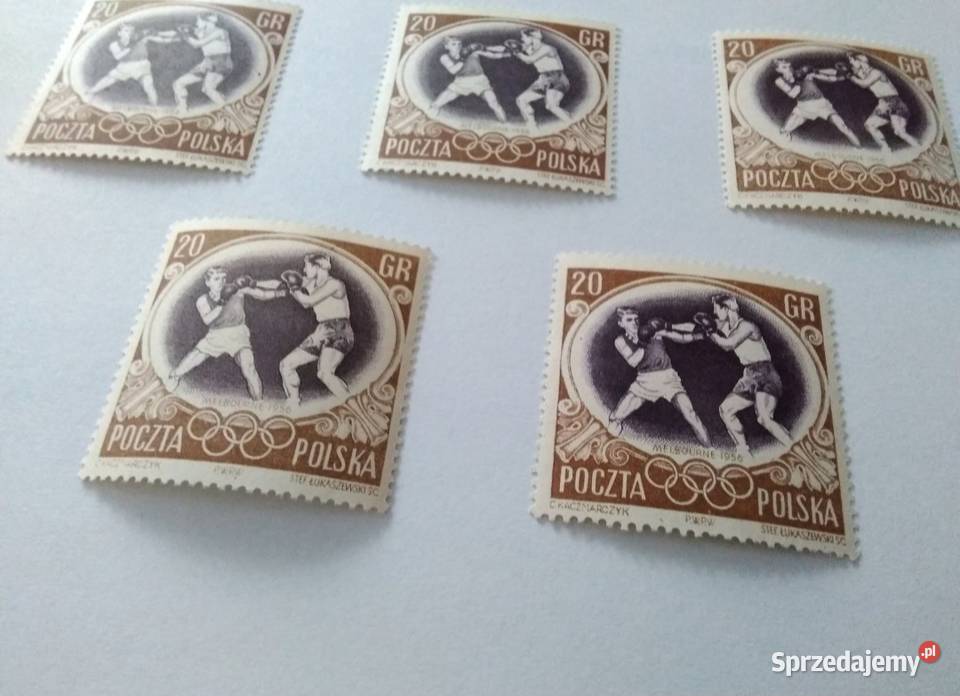 Znaczek pocztowy Bokserzy z 1956 roku Znaczki Radom