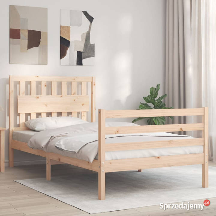 Rama łóżka z wezgłowiem lite drewno 100x200 Warszawa