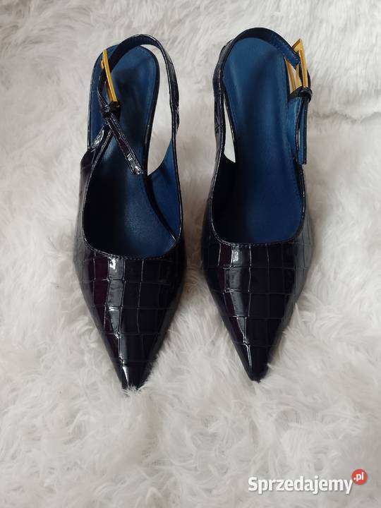 40 Granatowe czółenka Szpilki wieczorowe z inna Kraków