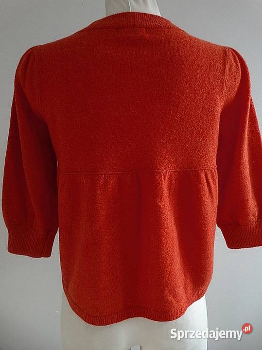 Sweter Kardigan Wełna z Kaszmirem Trapezowy o Łomża