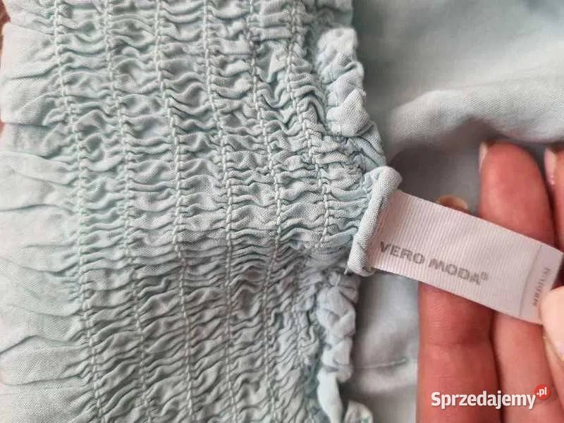 Błękitna lekka bluzka hiszpanka wiskoza 38