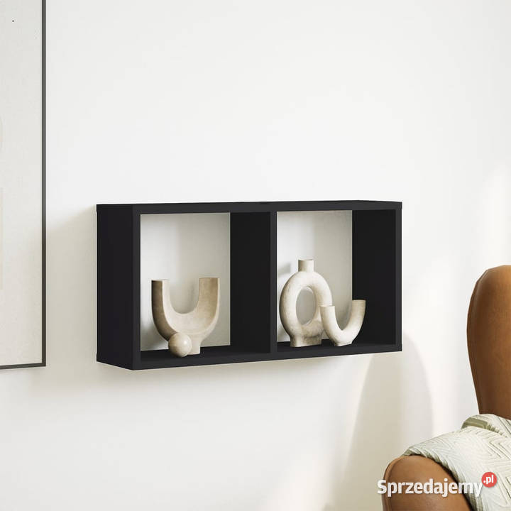 Półka ścienna 60x16x30 czarna materiał Warszawa