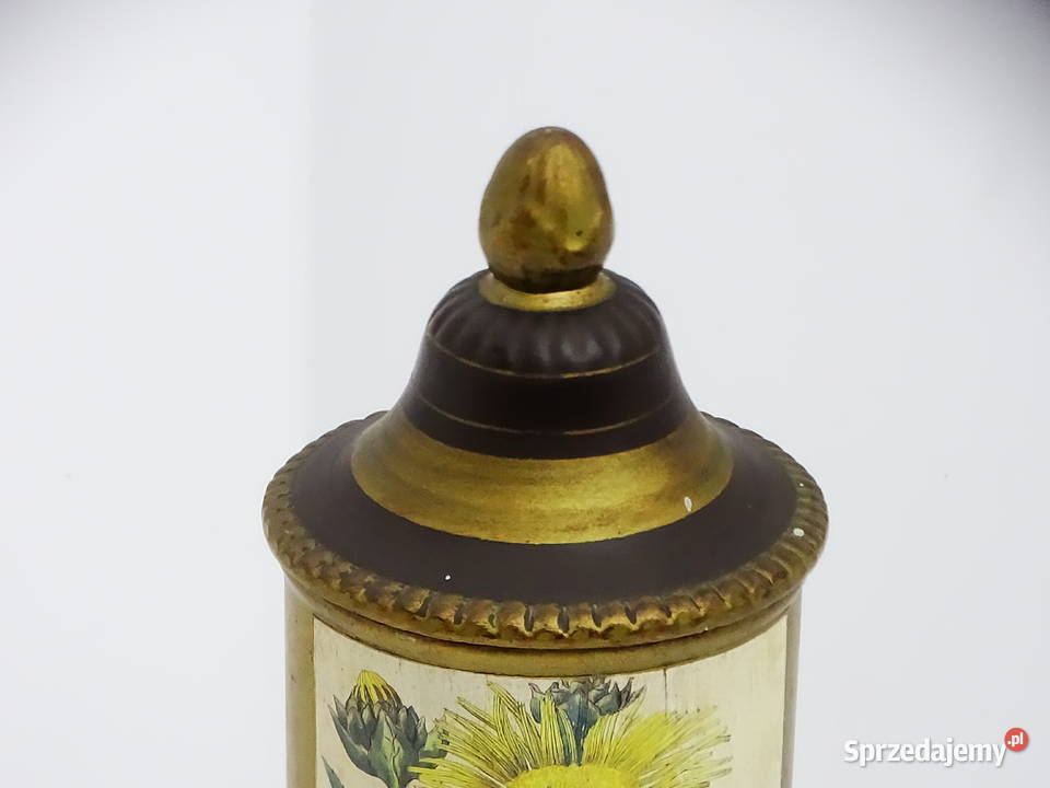 Zabytkowy pojemnik aptekarski z ilustracją lubelskie Biłgoraj