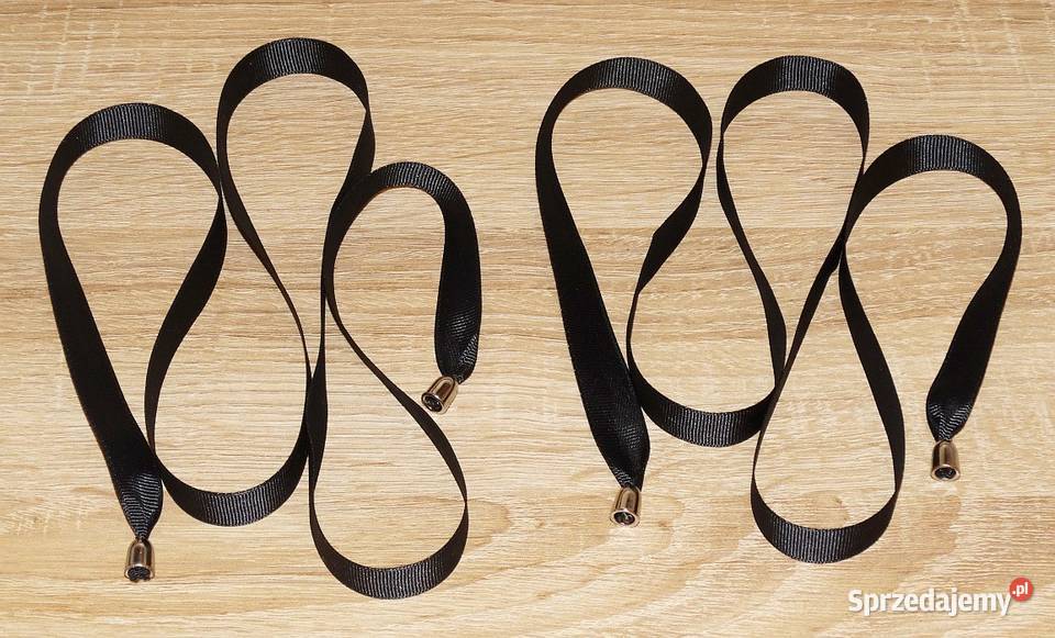 Sznurówki czarne satynowe wstążki długość 94 Dla kobiet Gliwice