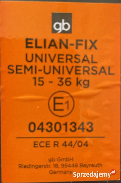Fotelik samochodowy CYBEX GB ElianFix 1536 15 - 36 kg Olkusz