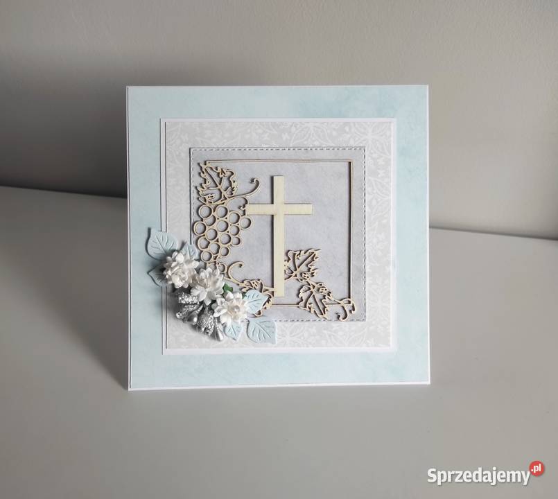 Kartka ręcznie robiona Komunia Święta handmade Łódź sprzedam