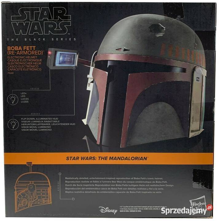 Hełm BOBA FETT Mandalorian STAR WARS BLACK CE  Pozostałe Mogilany