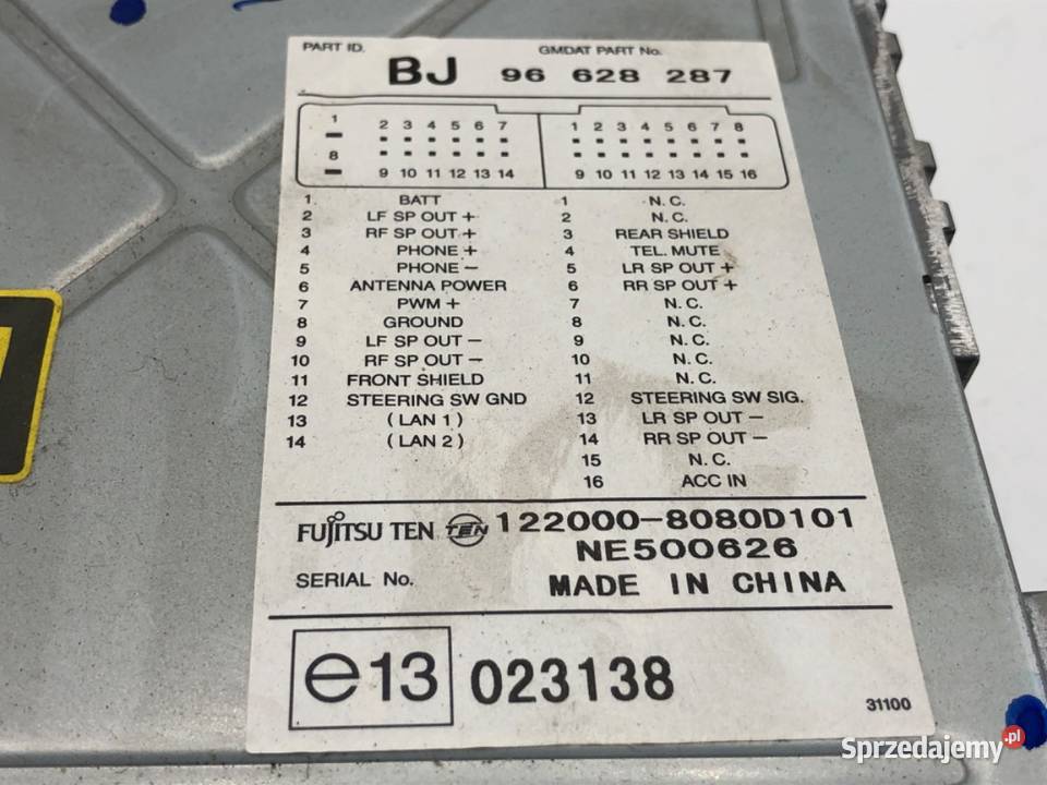 RADIO CHEVROLET EPICA 96628287 0411 ODTWARZACZ sprzedam