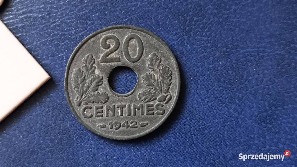Stare monety 20 cent 1942 Francja Lesko