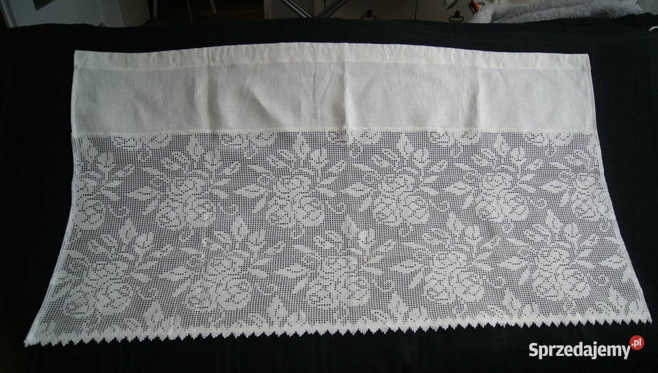 Firaneczka shabby chic bawełniana koronka len Rolety Dobroszyce sprzedam