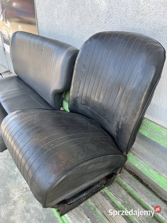 Fotel Fiat 126p maluch szara skóra siedzenie osobowe