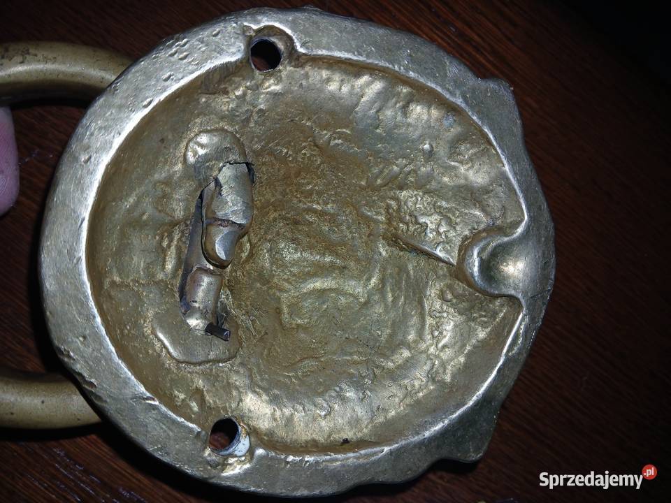 Stara kołatka do drzwi mosiężna łódzkie Gorzkowice