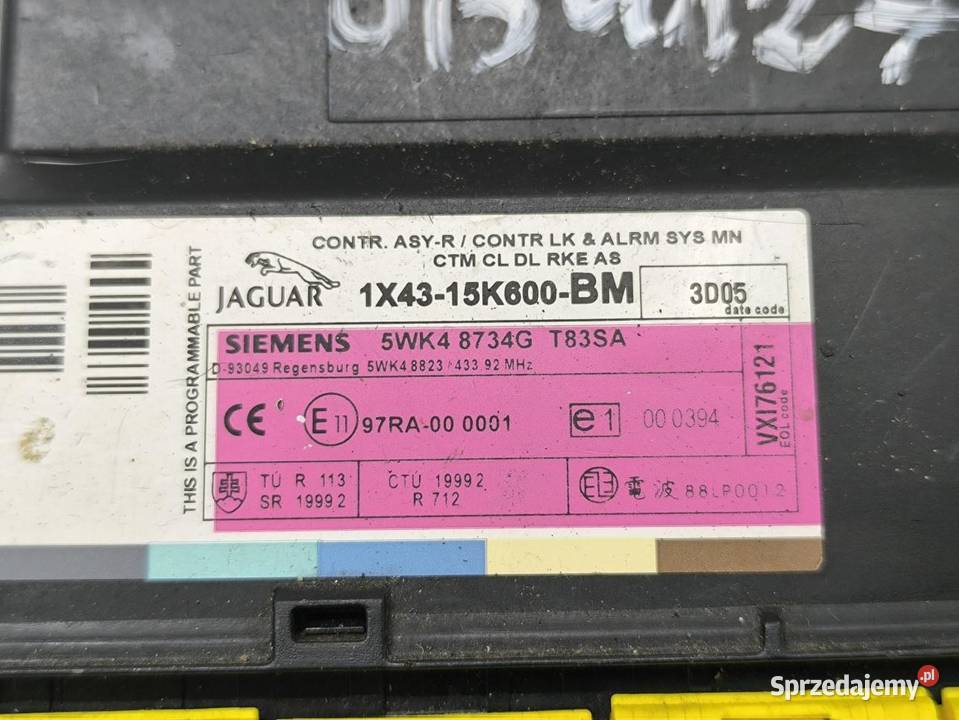 MODUŁ KOMFORTU Jaguar OE 1X4315K600BM Czujniki i sterowniki