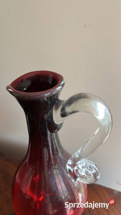 Szklany dzban Czerwony Zbigniew Horbowy Sudety sprzedam