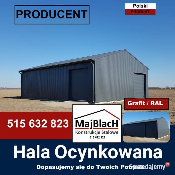 A162Złoty Dąb MagazynHala Garaż Blaszany wielkopolskie Gostyń