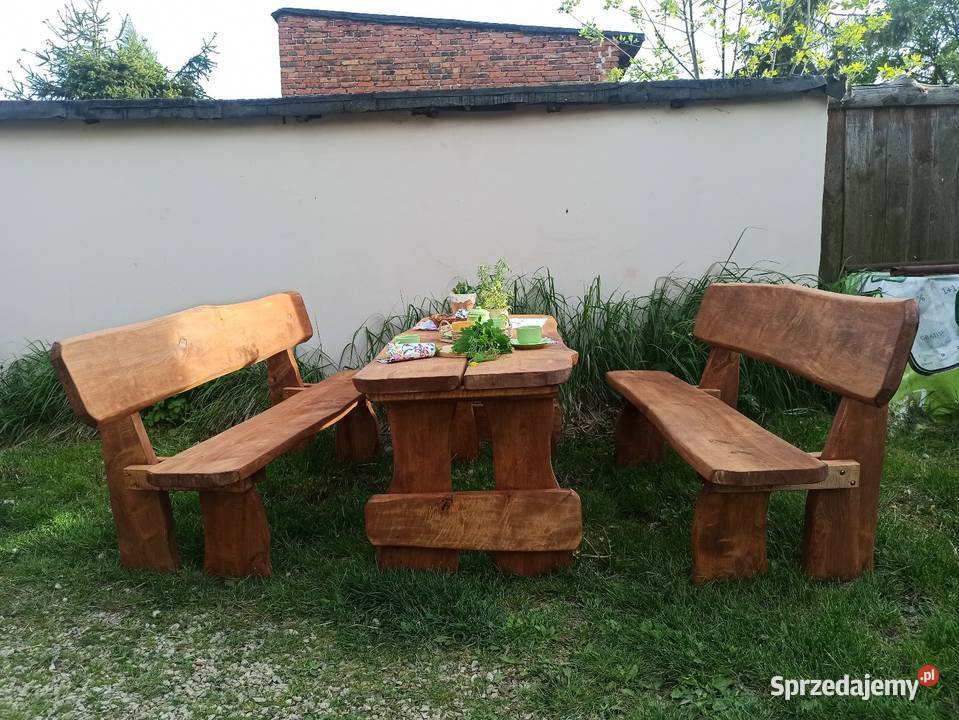 Meble ogrodowe z bali sprzedam