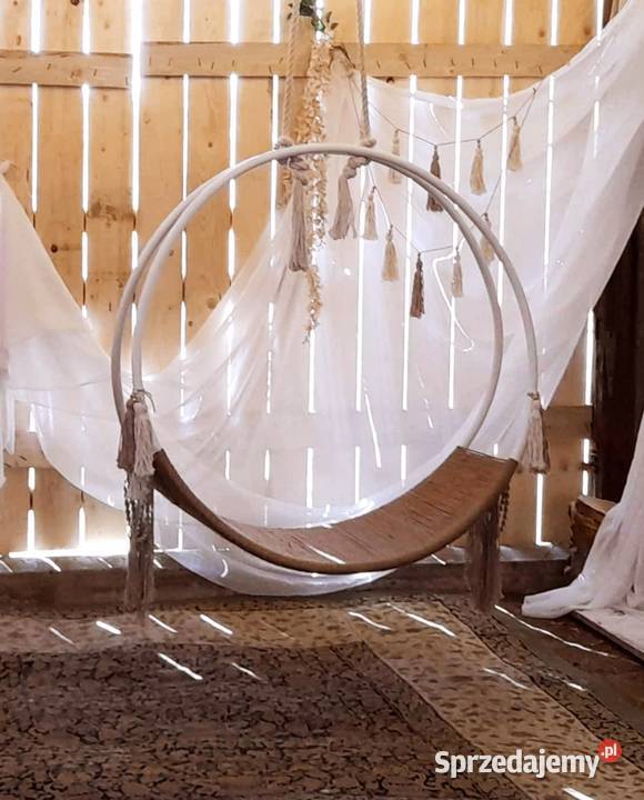 Nowoczesna huśtawka duża w stylu boho biały Przysietnica
