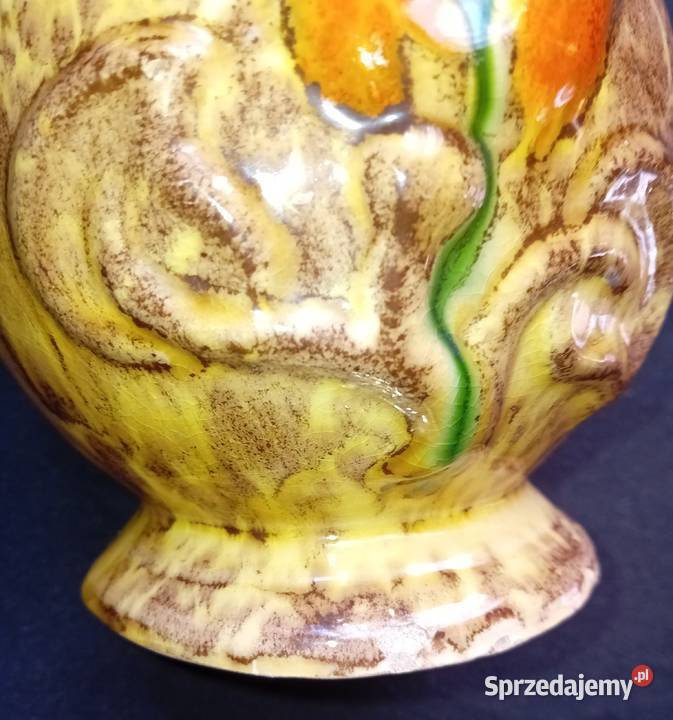 Wazon amfora ceramika z polewą uranową Jasba wielkopolskie Koźminek