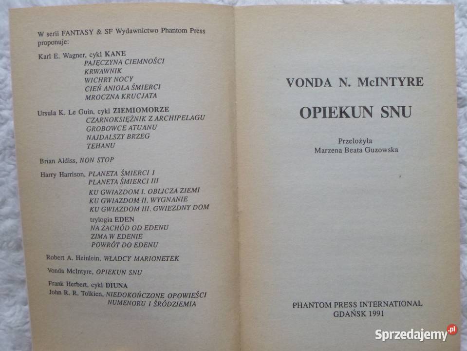 Opiekun snu Vonda McIntyre Warszawa