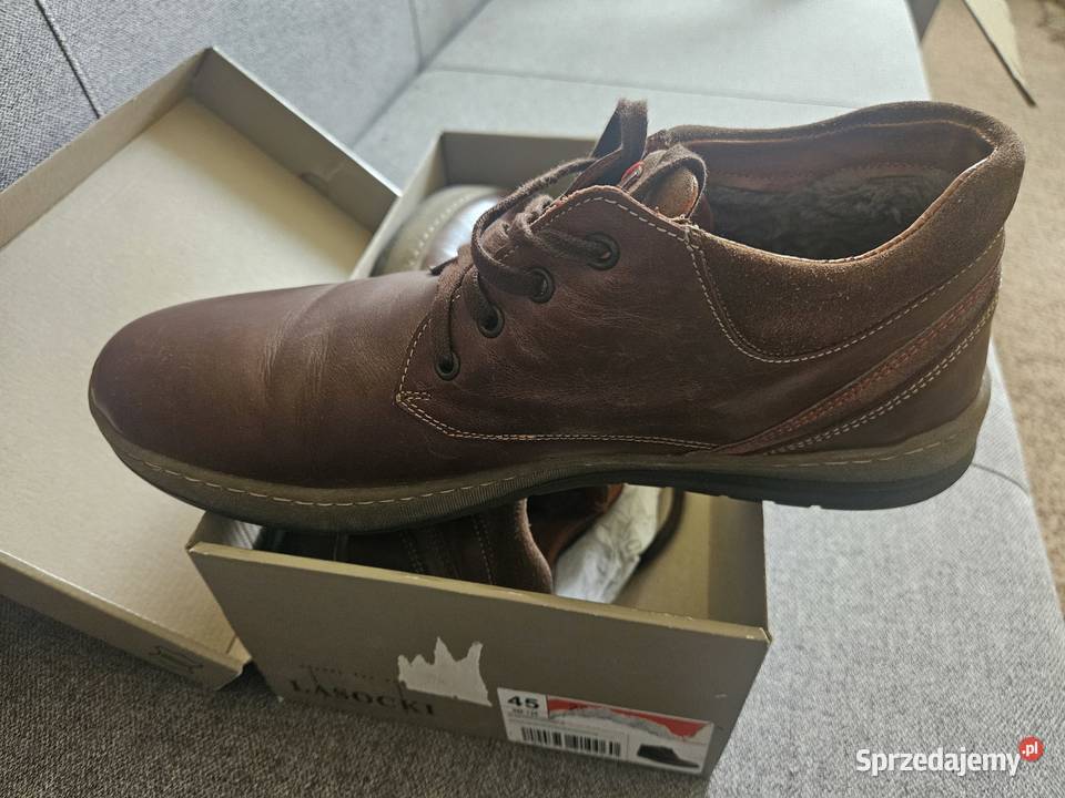 Trzewiki skórzane męskie firmy Lasocki Kielce