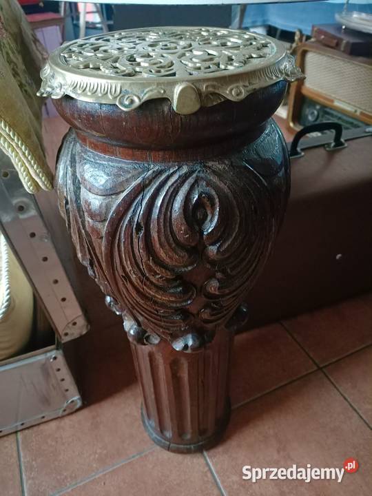 Kwietnik kolumna rzeźbione drewno Kraków sprzedam