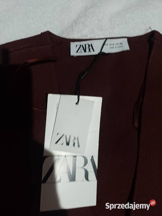 38M ZARA Brązowa kamizelka dzianinowa z patką z Kraków