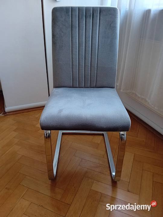 Krzesła tapicerowane welurem, nowoczesne 4 sztuki