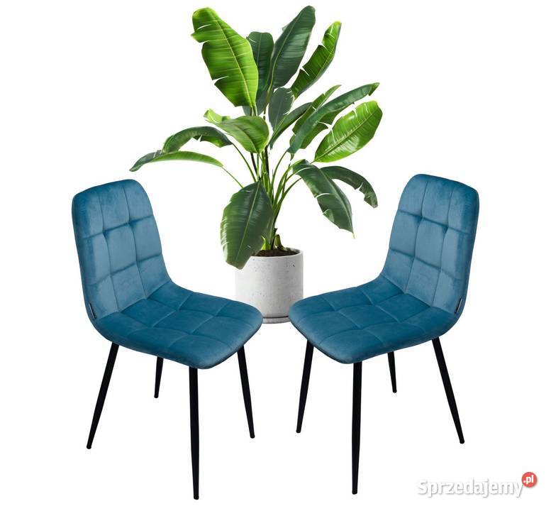 Zestaw 2 krzesło tapicerowane welurowe do salonu Meble wielkopolskie Poznań