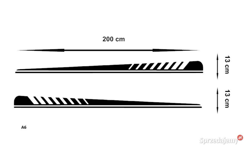 A6 Naklejka na samochód 200 x13 X 2 prawa lewa Olsztyn