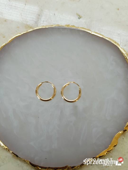 Złote Nowe kolczyki kółeczka śred12mmpr585