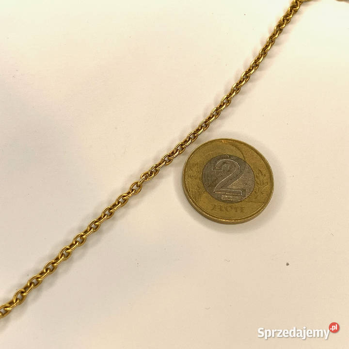 Złoty ŁAŃCUSZEK damski 585 14K OKRĄGŁY ANKIER 51 złote Naszyjniki Warszawa