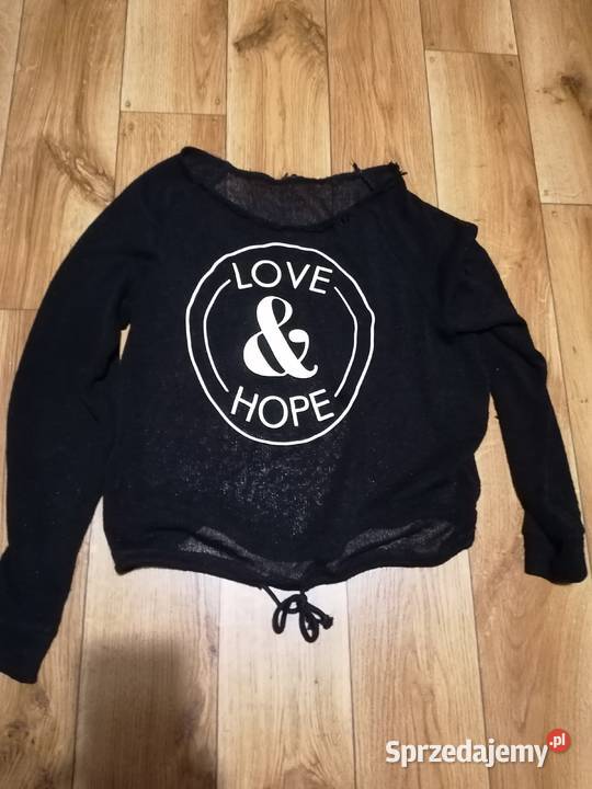 Sweter czarny M biały
