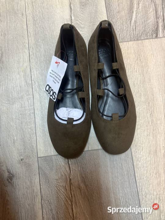 40 Asos Design Zielone khaki baleriny wieczorowe Kraków