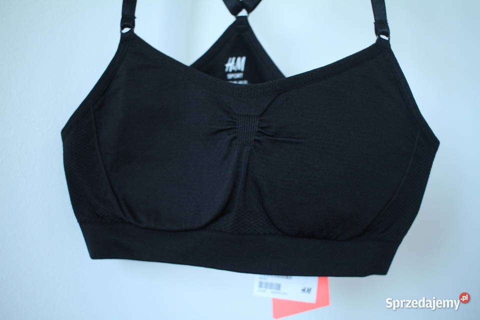 CZARNY TOP SPORTOWY HM XS 34 SPORT FITNESS