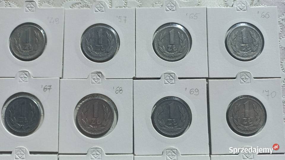 1 złoty PRL wszystkie roczniki aluminiowe Numizmatyka małopolskie Trzebinia
