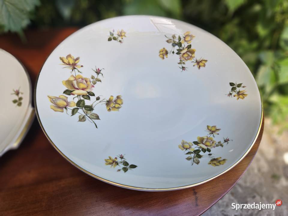 Rosenthal Aida 2 duże patery żółta róża lubelskie