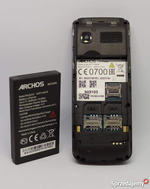 Telefon Archos f24 PowerBank Dual Sim Latarka Dyktafon Krosno