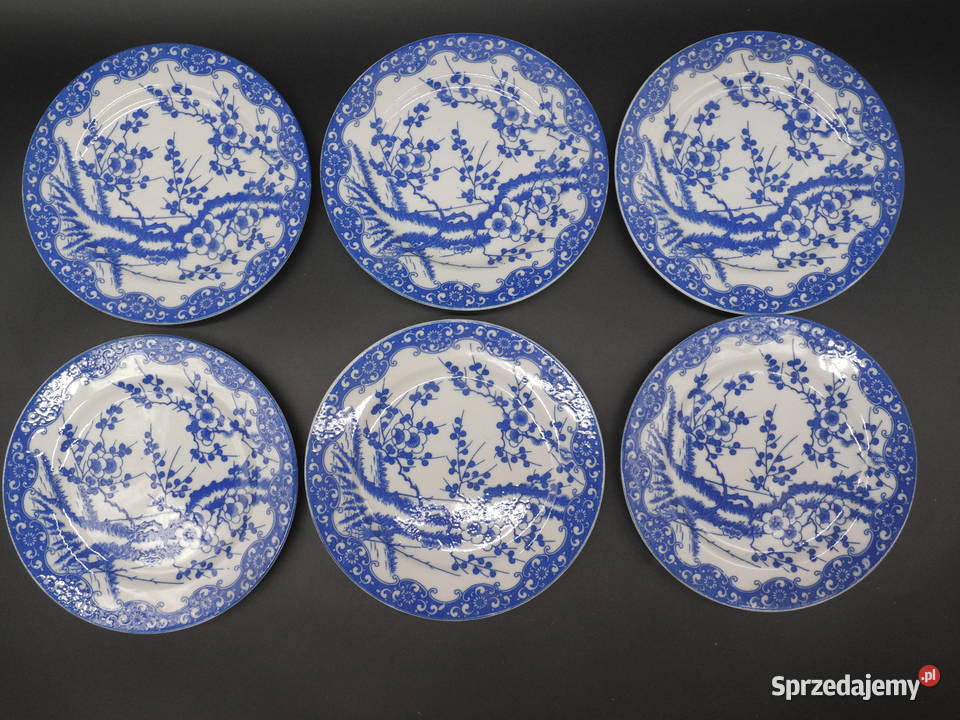 Talerzyki porcelanowe kwiat wiśni Japonia 6 wielkopolskie Raszków