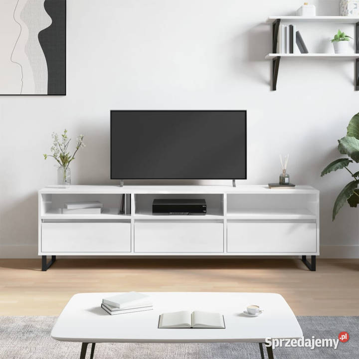 Szafka pod TV wysoki połysk biała 150x30x445 Warszawa sprzedam