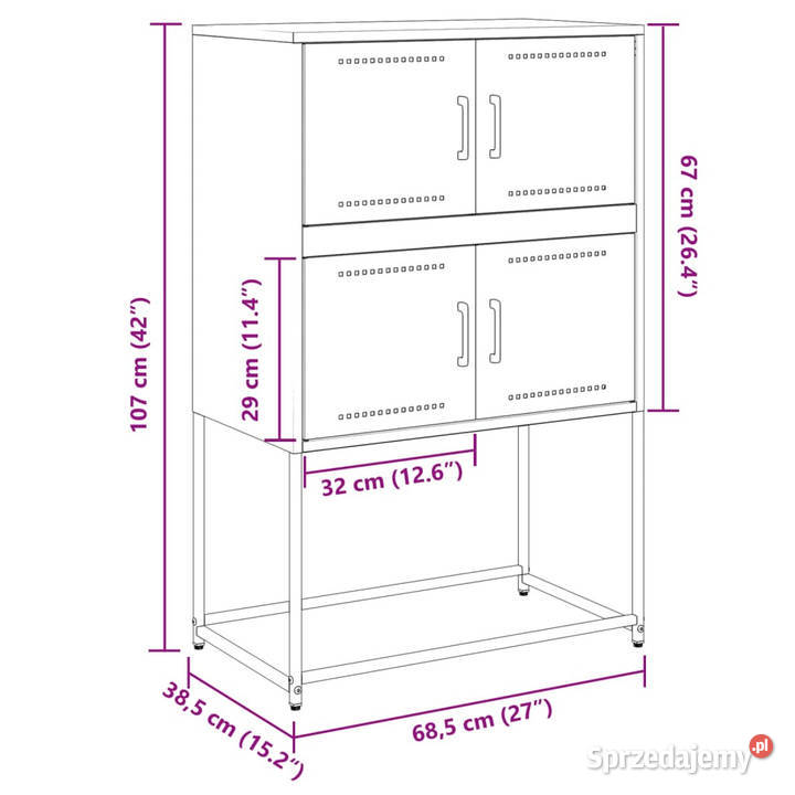 Szafka różowa 685x385x107 stal WM846483 sprzedam