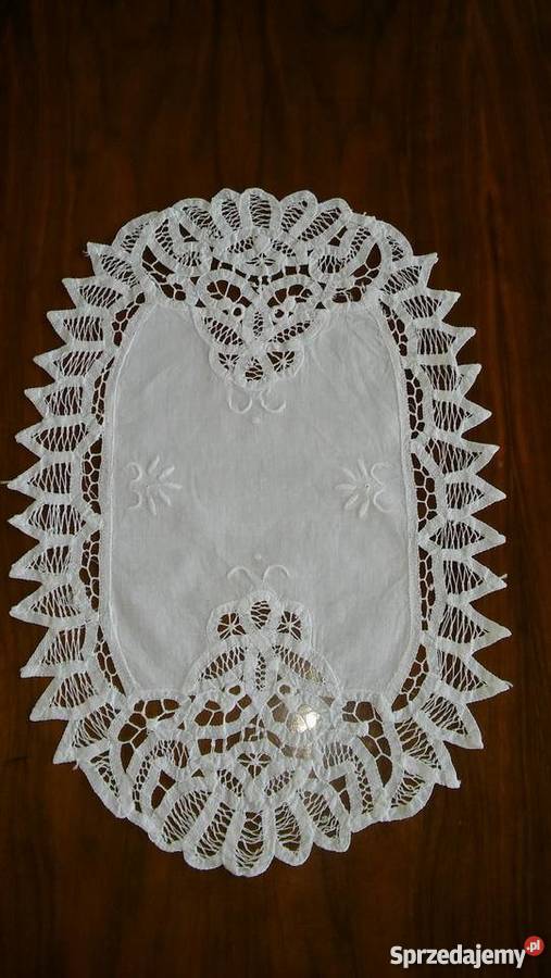 haft koronka brukselska serwetka serweta cudna Gdańsk