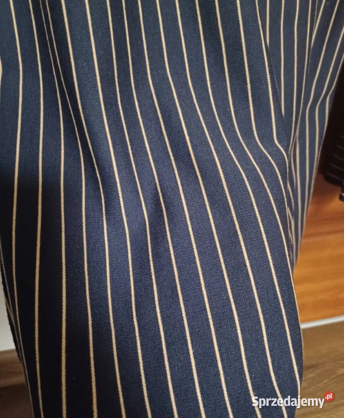 Bluzka długa tunika granatowa w paski elegancka Rzeszów