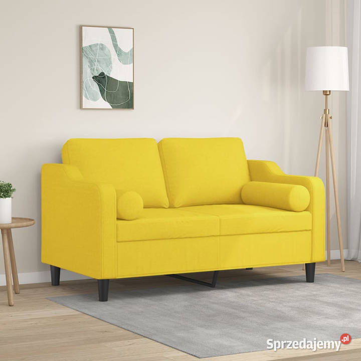 2osobowa sofa z poduszkami jasnożółta 120 mazowieckie Warszawa