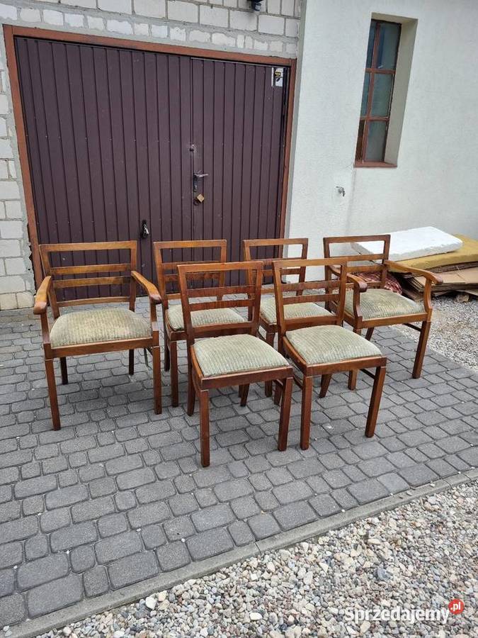 Zestaw krzeseł Artd Devo antyk vintage mazowieckie Sękocin Nowy