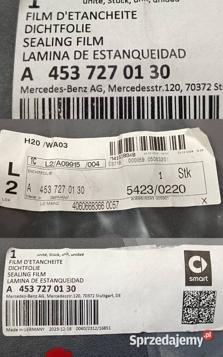 SMART FORTWO W453 WYGŁUSZENIE DRZWI LEWY PRZÓD osobowe Pleszew