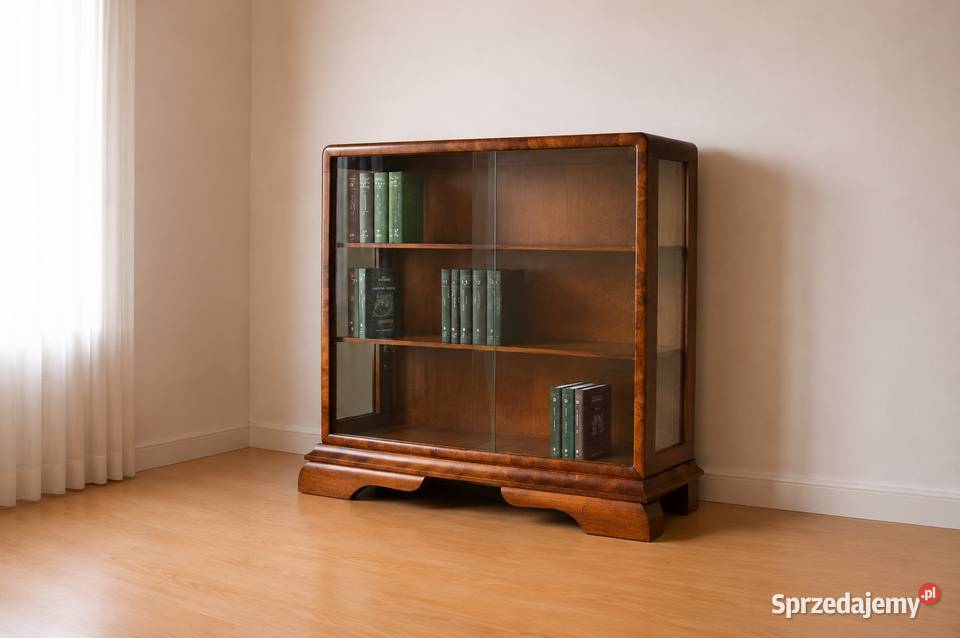 Witrynka Biblioteczka Komoda Art Deco orzech wielkopolskie Poznań